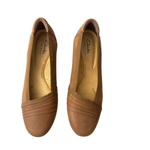 Clarks Women's Sara Erin Ballet Flat Tan Leather - Size 7